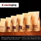 5 pcs Custom Kraft Paper Block Bottom Resealable Kraft Bags with Square Window